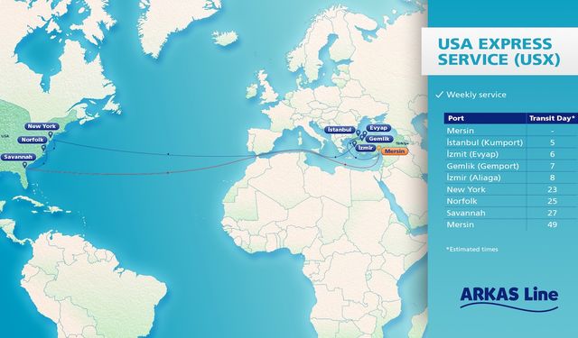 Arkas Line, Amerika Servisinde Kapasitesini İkiye Katladı