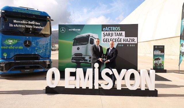 Mercedes-Benz Türk, ilk eActros 600’ü Medcem Çimento’ya teslim etti