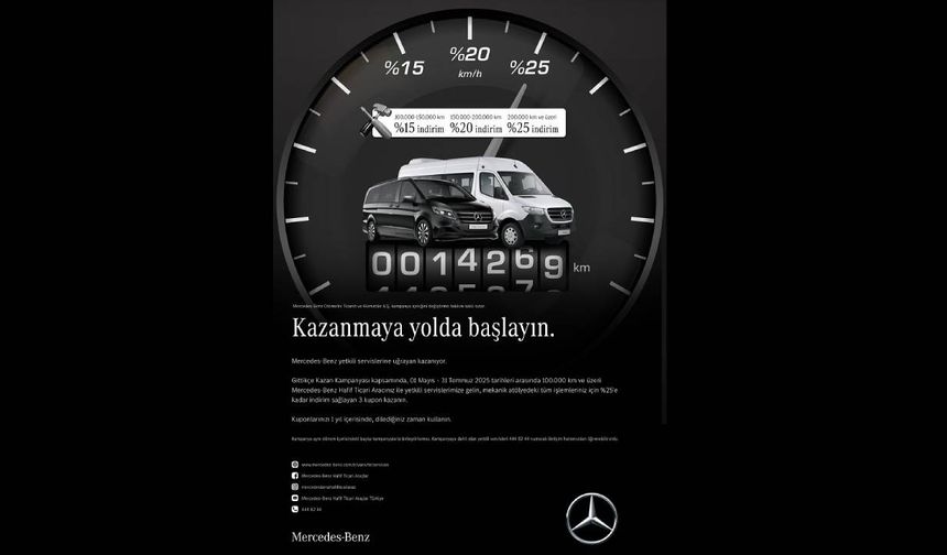 Mercedes-Benz’den  Hafif Ticari Araçlara İndirimli Servis Fırsatı